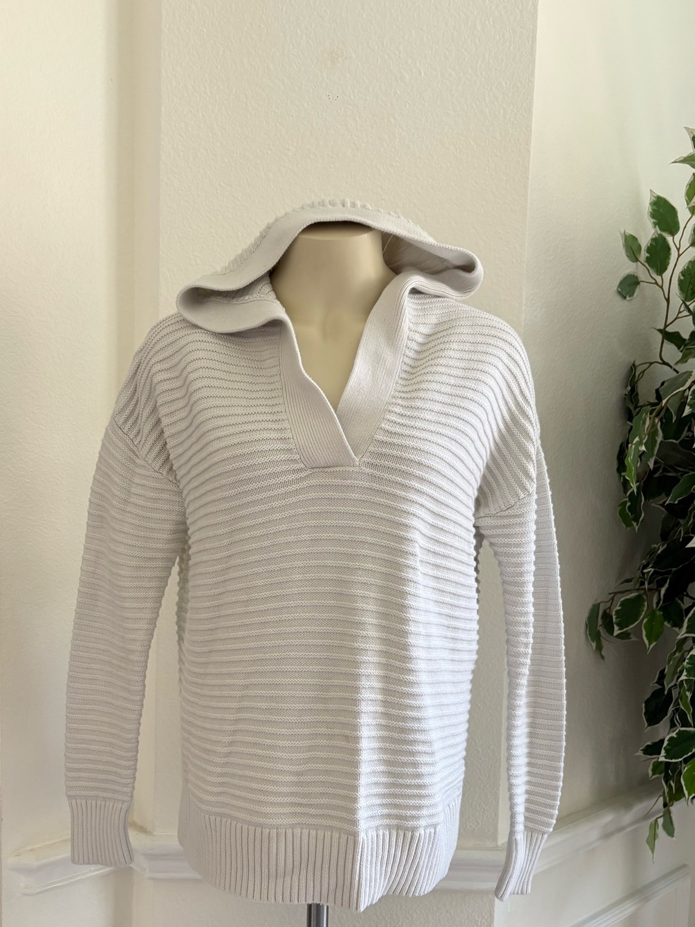Gap Hooded Rib-Knit Sweater Pullover